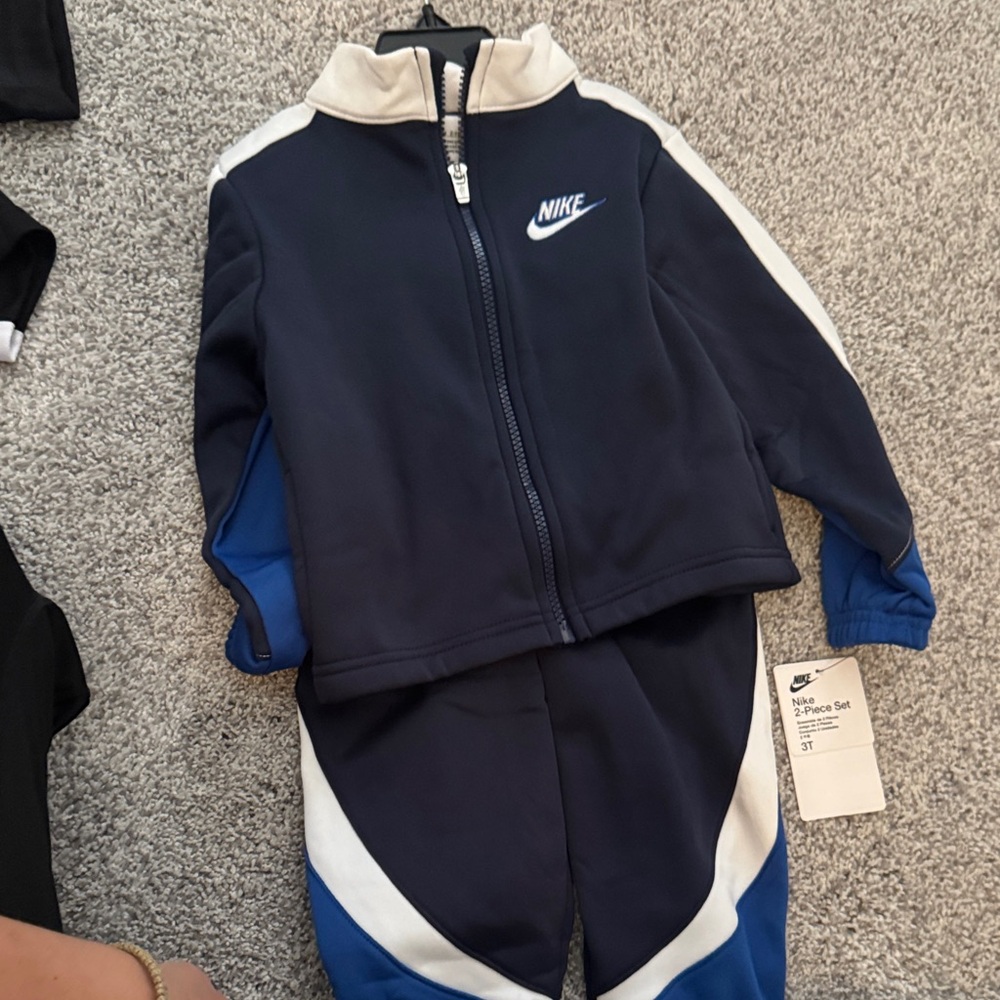 Nike Blue and White Tracksuit Set